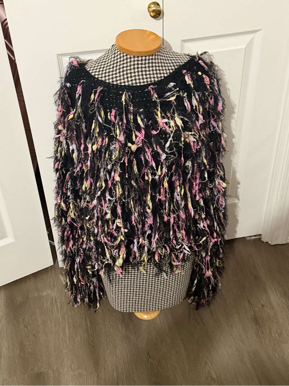 Stylish Multicolor Fringe Sweater size L